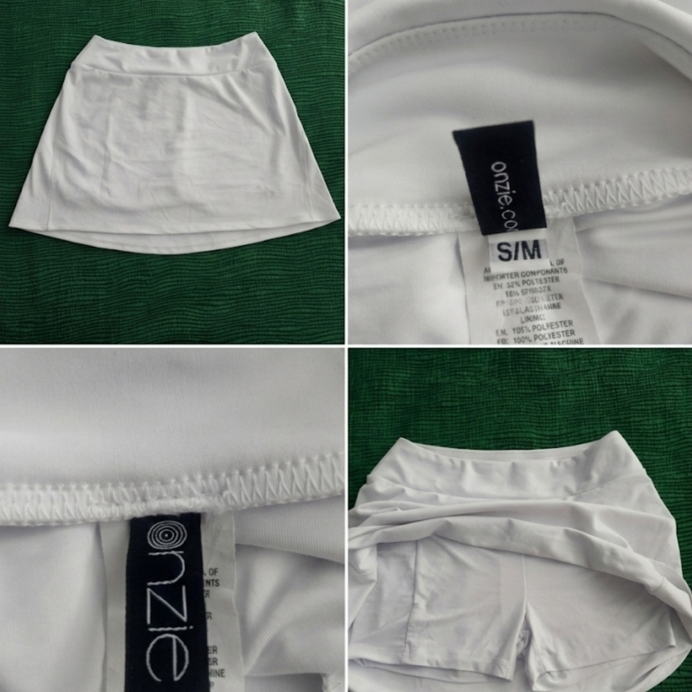 Onzie White Circle Skirt with Built-In Shorts